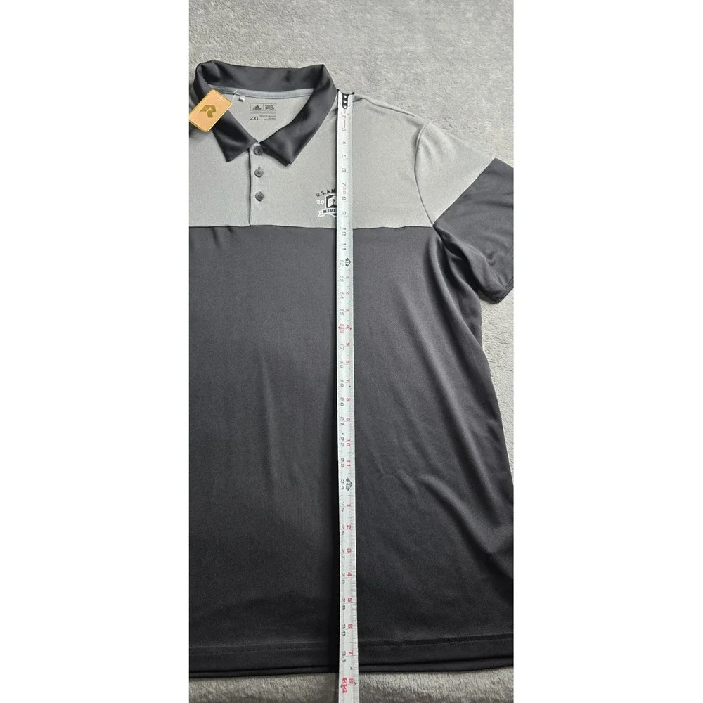 Adidas Riviera Country Club US Amateur 2017 Golf Polo 3 Stripe Black Gray 2XL